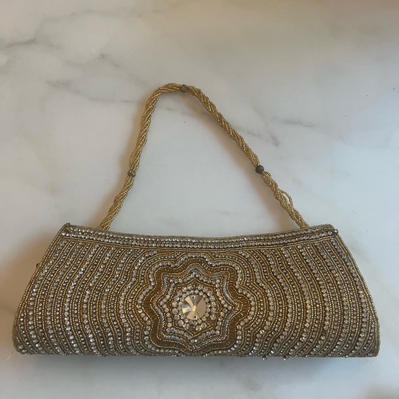 Handbags - Gold vintage beaded purse